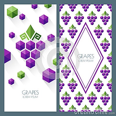 Vector seamless pattern and abstract background with grapes. Vector Illustration