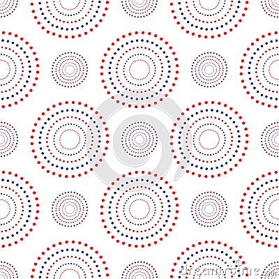 Vector seamless pattern.Abstract Festive design background concept in traditional American colors - red, white, blue. Modern styli Vector Illustration