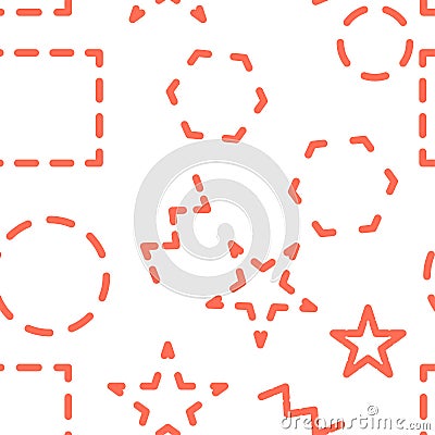 Vector seamless pattern. Abstract geometric background with different geometric shapes - triangles, circles, dots, lines Vector Illustration