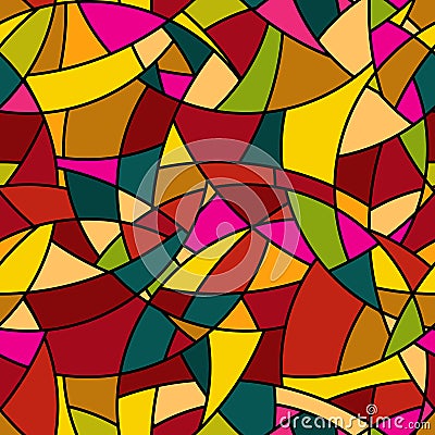 Vector seamless pattern - abstract mosaic stained- Vector Illustration