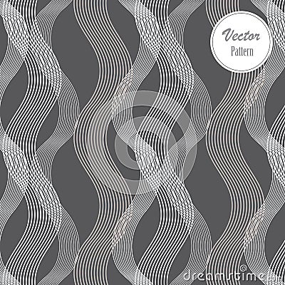 Vector seamless pattern. Abstract stylish background. Wavy regular pattern Vector Illustration