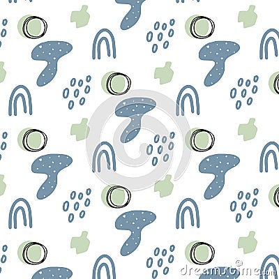 Vector seamless pattern with abstractions . Vector Illustration