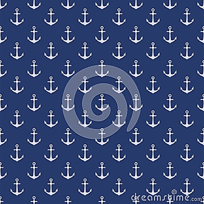 Vector seamless pattern with anchor. Nautical background. Marine pattern. Vector Vector Illustration