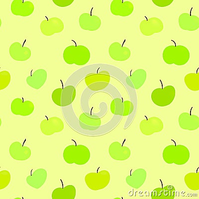 Vector Seamless Pattern. Apples. EPS10. Vector Illustration