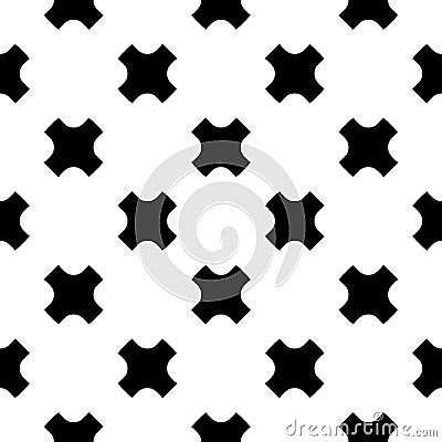 Vector seamless pattern, black crosses Vector Illustration