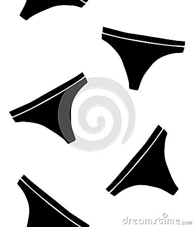 Vector seamless pattern of black panties Stock Photo