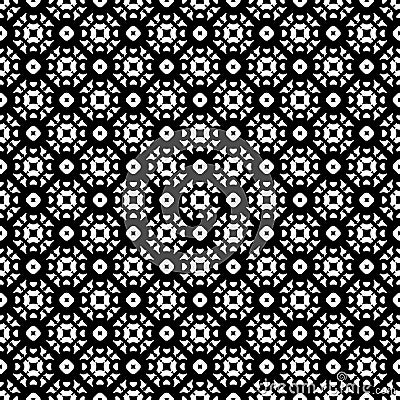 Vector seamless pattern, black & white mosiac Vector Illustration