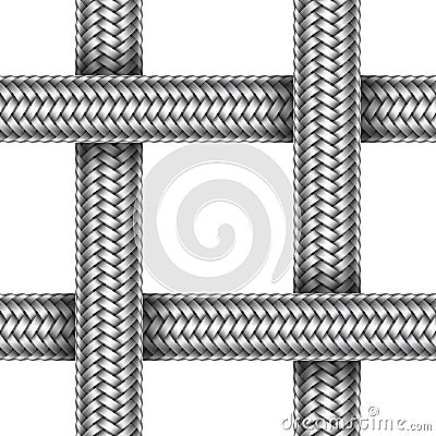 Vector seamless pattern of braided metal cable Vector Illustration