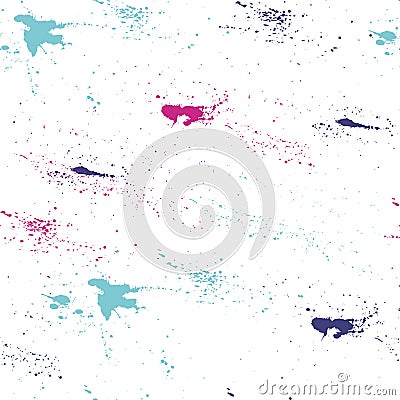 Vector seamless pattern with bright random paint splashes. Vector Illustration