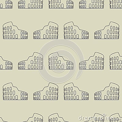 Vector seamless pattern with coliseum Vector Illustration