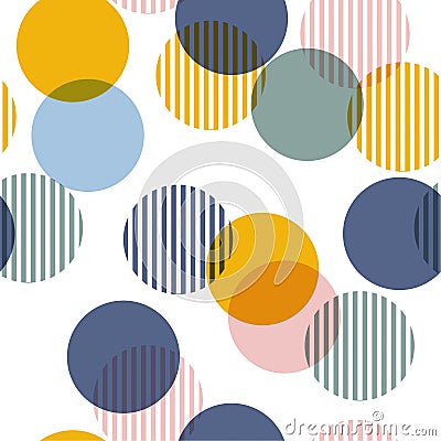 Vector seamless pattern. Colorful Abstract background with round Vector Illustration