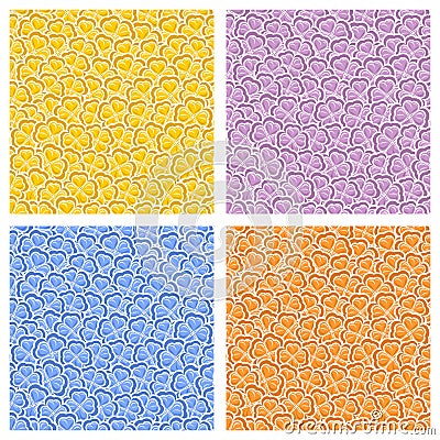 Vector Seamless Pattern colorful Clover Vector Illustration