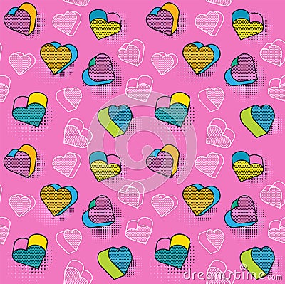 Vector seamless pattern, colorful pattern with 3d graphic Vector Illustration