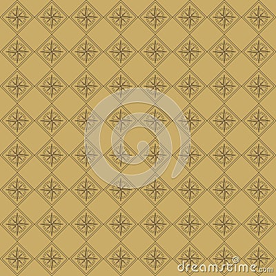 Vector seamless pattern of compass in vintage style Vector Illustration