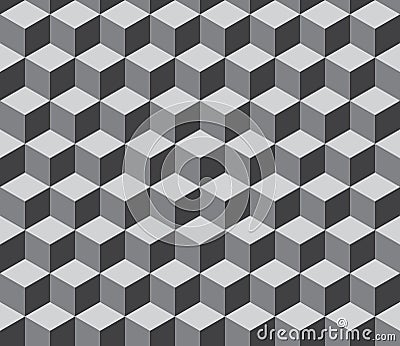 Vector seamless pattern of 3d isometric grid deco Stock Photo