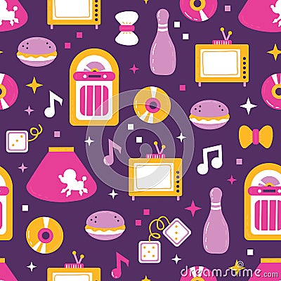 Sock hop 1950 Vector Illustration