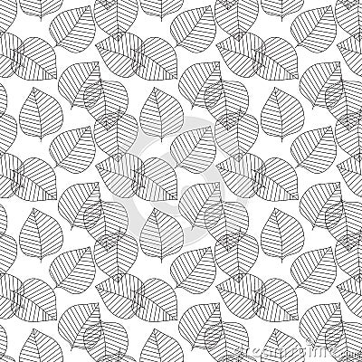 Vector seamless pattern. Decorative geometric leaves. Floral background with elegant botanical motif. Modern stylish Vector Illustration