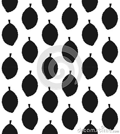 Vector seamless pattern of durian fruit silhouette Vector Illustration