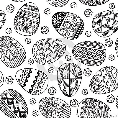 Vector Seamless pattern Easter eggs Vector Illustration