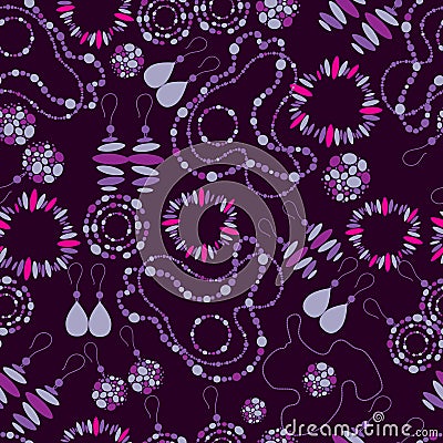 Vector seamless pattern of fashion jewelry Stock Photo