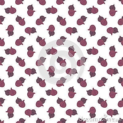 Vector seamless pattern of figs, design colorful abstract illustration. Whole purple fig fruits on white background for patterns, Vector Illustration
