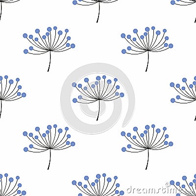 Vector seamless pattern with floral elements Vector Illustration