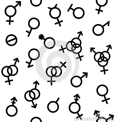 Vector seamless pattern of Gender Sex orientation Vector Illustration