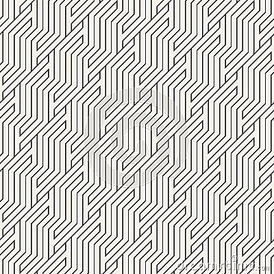 Vector seamless pattern. Geometric striped zigzag ornament. Simple slanted lines background. Vector Illustration