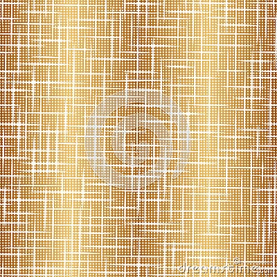 Vector seamless pattern. Gold background with stripes and dots. Golden geometric abstract design. Repeated woven backdrop. Repeati Vector Illustration