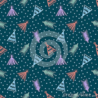 Vector seamless pattern, graphic illustration Vector Illustration