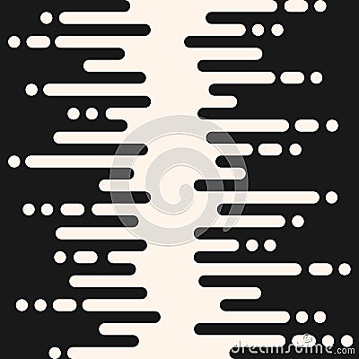 Vector seamless pattern, halftone transition, black & white dynamic waves Vector Illustration