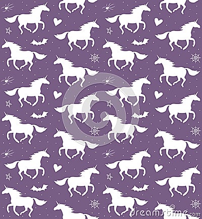 Vector seamless pattern of Halloween unicorn Vector Illustration