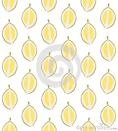 Vector seamless pattern of hand drawn durian fruit Vector Illustration
