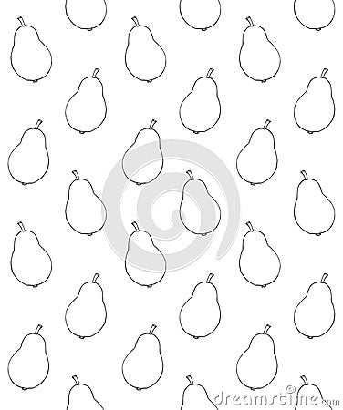 Vector seamless pattern of hand drawn outline pear Stock Photo