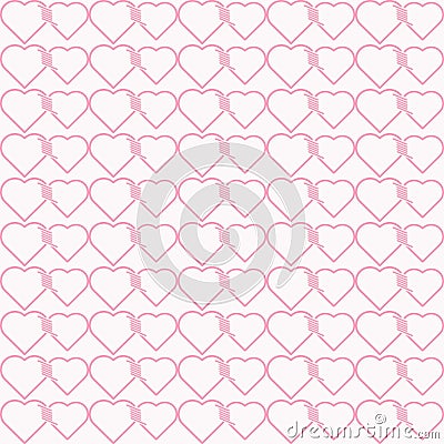 Vector seamless pattern of heart tied together Stock Photo