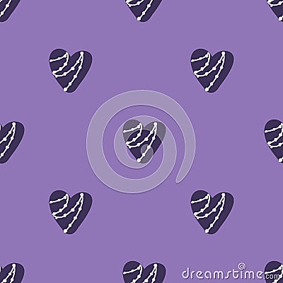 Vector seamless pattern with hearts Stock Photo