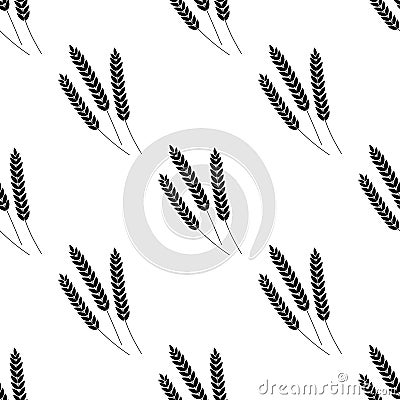 Vector seamless pattern illustration wheat. Beer, oktoberfest, background. For bakery package, bread products Cartoon Illustration