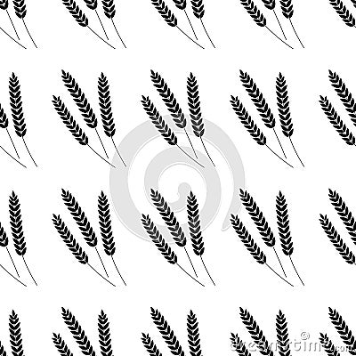 Vector seamless pattern illustration wheat. Beer, oktoberfest, background. For bakery package, bread products Cartoon Illustration