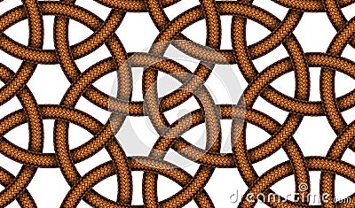 Vector seamless pattern of interlaced leather cords Vector Illustration