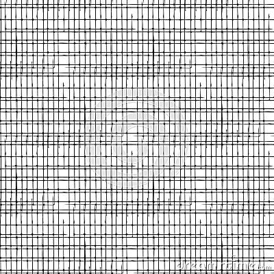 Vector seamless pattern with Irregular abstract linear grid. Graphical hand drawn background Stock Photo