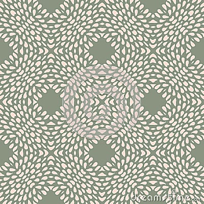 Vector seamless pattern with irregular dots texture in geometric layout. Ethnic pink and olive green doodle texture Vector Illustration