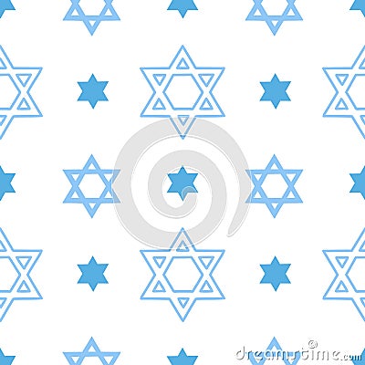 Vector seamless pattern with the jewish Star of David Vector Illustration