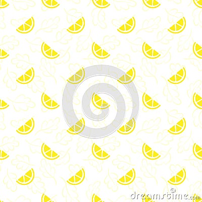 Vector seamless pattern with lemons slices. Vector Illustration