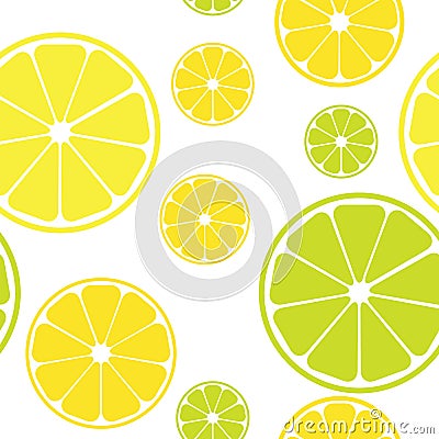 Vector seamless pattern with lemons Vector Illustration