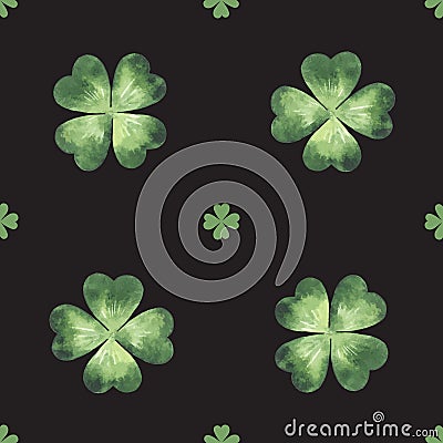 Vector seamless pattern made of clover leaves Vector Illustration