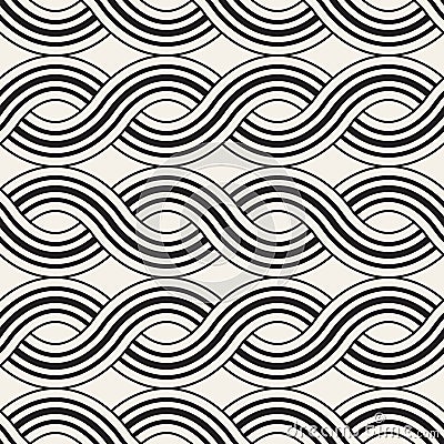 Vector seamless pattern. Modern stylish abstract texture. Repeating wavy geometric tilesn Vector Illustration