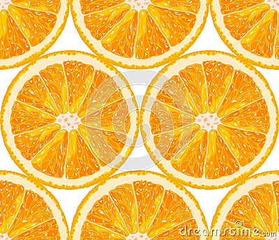 Vector seamless pattern from orange slices. Citrus background Vector Illustration