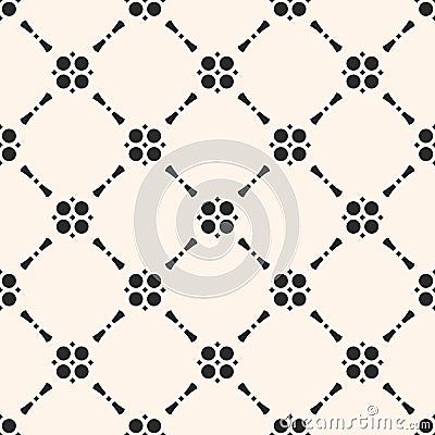 Vector seamless pattern in oriental style. Monochrome delicate ornamental grid Vector Illustration