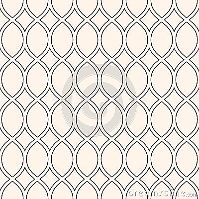 Vector seamless pattern in oriental style. Simple minimal wavy mesh texture Vector Illustration