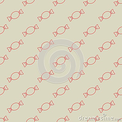 Vector seamless pattern of outline candies. Candy seamless patte Vector Illustration